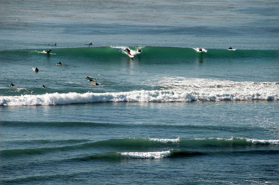 Surfers Riding Waves Photograph by Mitch Diamond