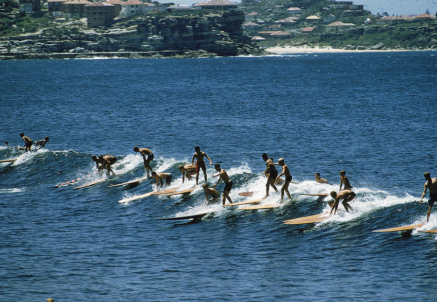 Sports Photograph - Surfing At Manly Beach by John Dominis