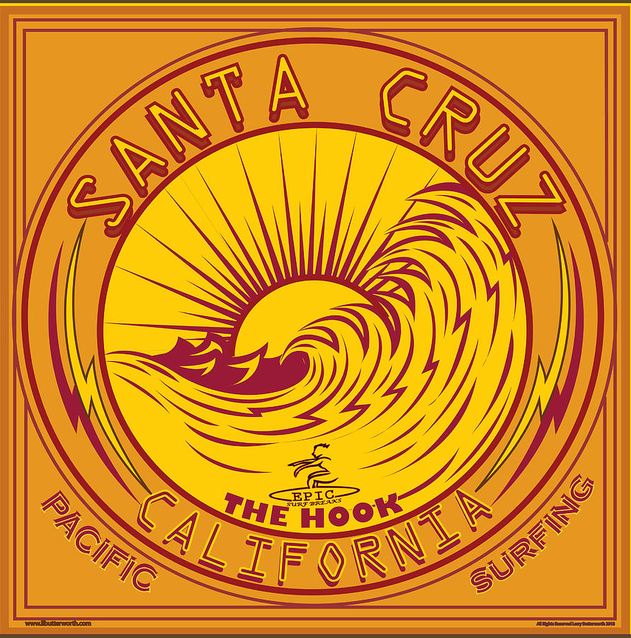 Surfing Santa Cruz California Steamer Lane Digital Art