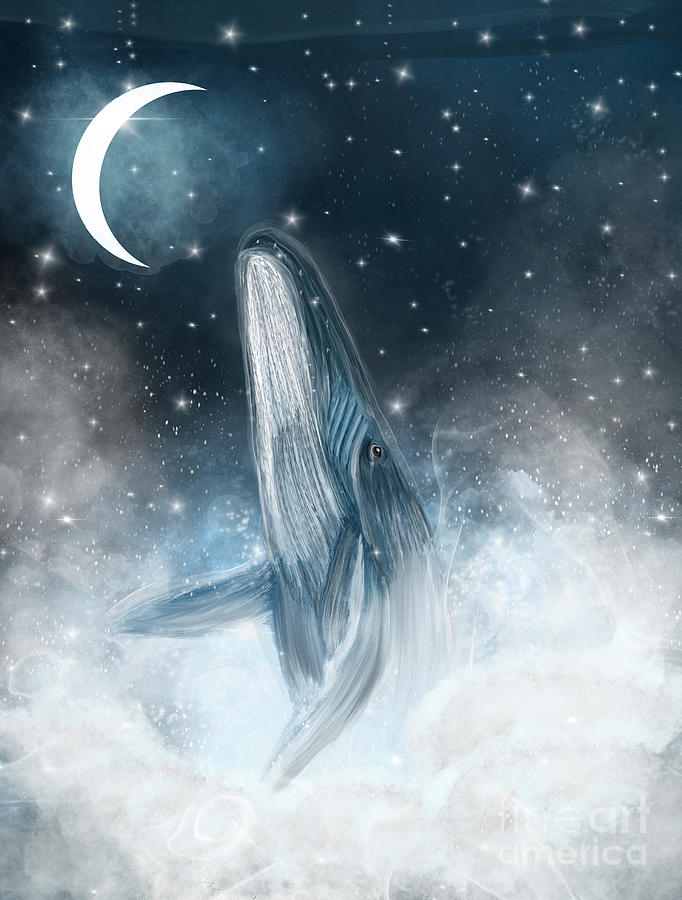 Whale Painting - Surfing The Stars by Bri Buckley
