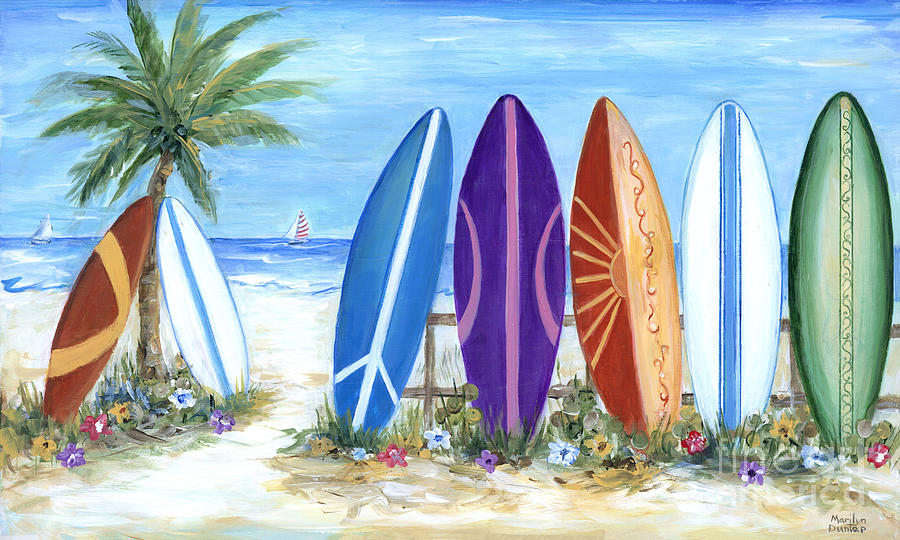 Surfs Up Painting by Marilyn Dunlap