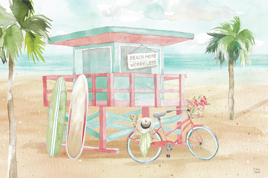 Bicycle Painting - Surfs Up Vii by Dina June