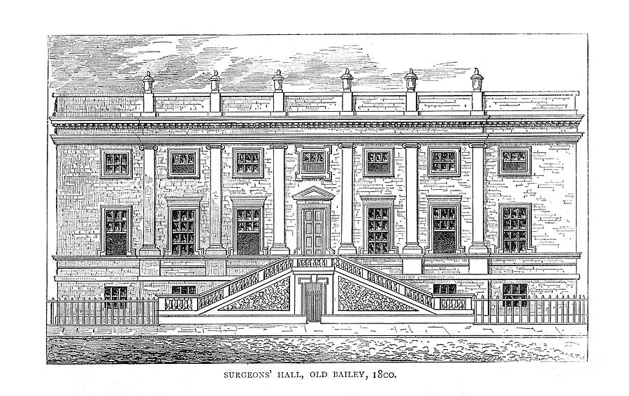 Surgeons Hall,old Bailey,1800 Drawing by Print Collector