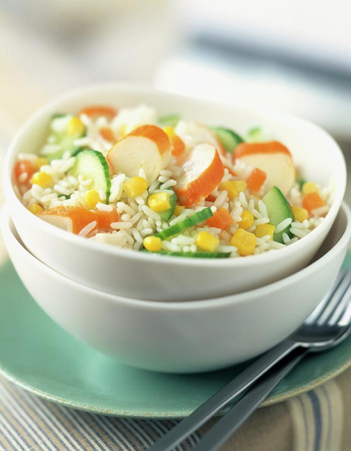 Surimi Rice Salad Photograph by Roulier-turiot