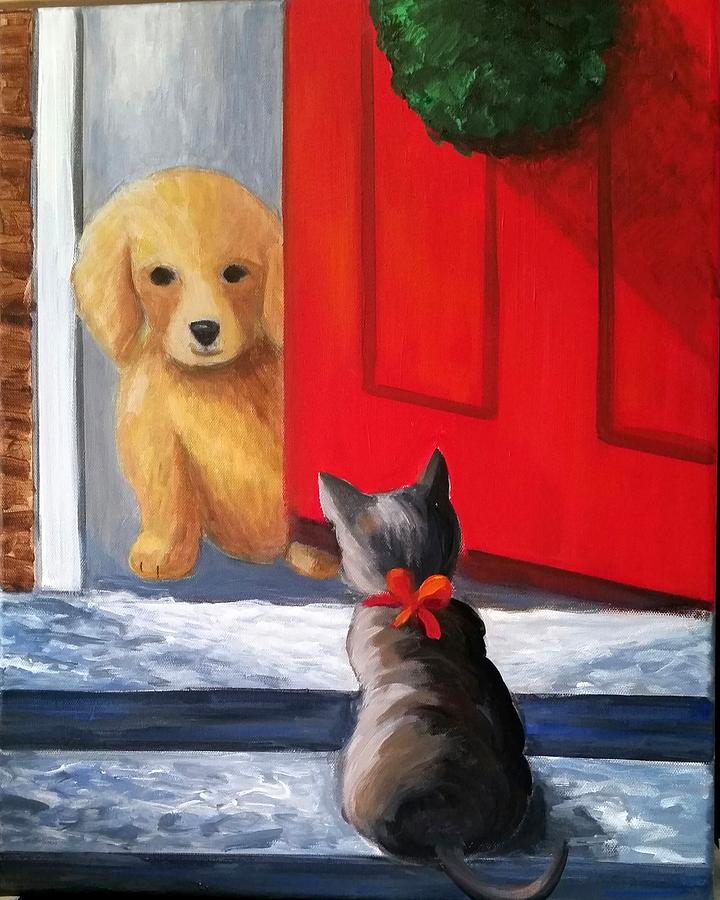 Surprise Visitor Painting by Rosie Sherman