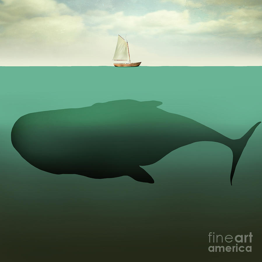 Small Digital Art - Surreal Illustration Of Little Sailboat by Valentina Photos Small Digital Art - Surreal Illustration Of Little Sailboat by Valentina Photos