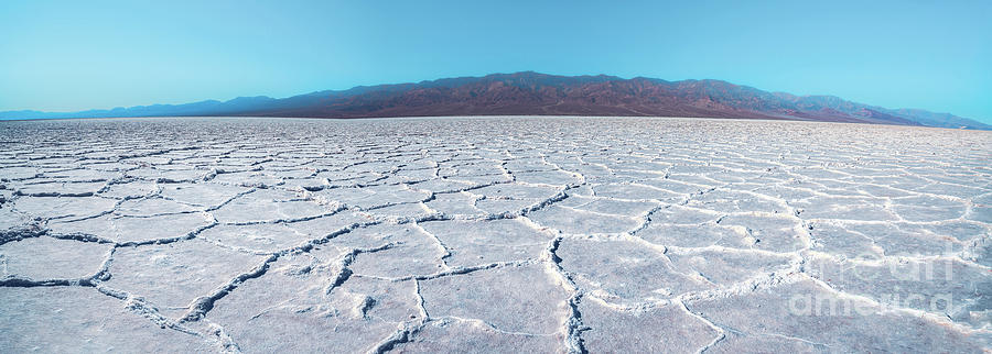 Surreal salt flats of Death Valley. Panorama Photograph by Hanna Tor