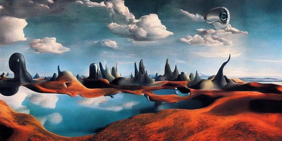 Surrealist Alien Landscape Realistic Digital Art by Stable Diffusion ...