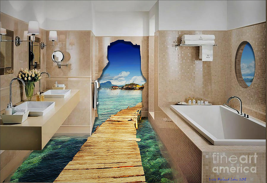 Surrealistic Bathroom Digital Art by Lutz Roland Lehn