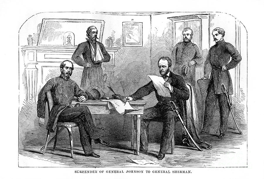 Surrender Of General Johnston Drawing by Print Collector