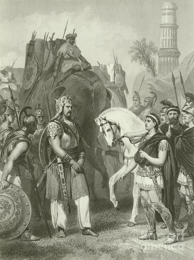 Surrender Of Porus To The Emperor Alexander, 326 Bc Painting by Alonzo Chappel