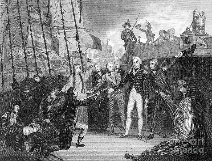 Surrender Of The Spanish Ship San Josef Drawing by Print Collector