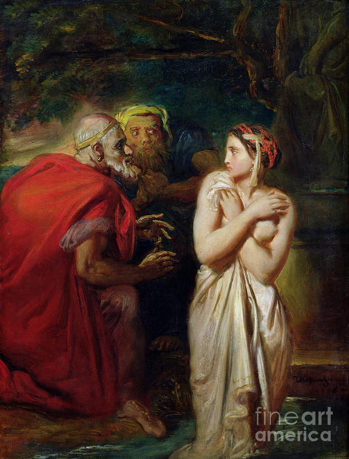 Susanna And The Elders, 1856 Painting by Theodore Chasseriau