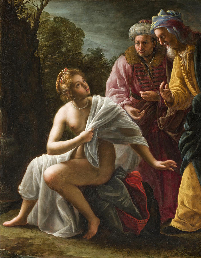 Susanna and the Elders Painting by Ottavio Leoni