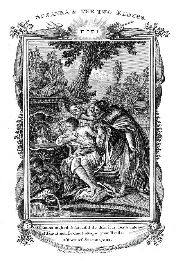 Susanna And The Two Elders, C1804 Drawing by Print Collector
