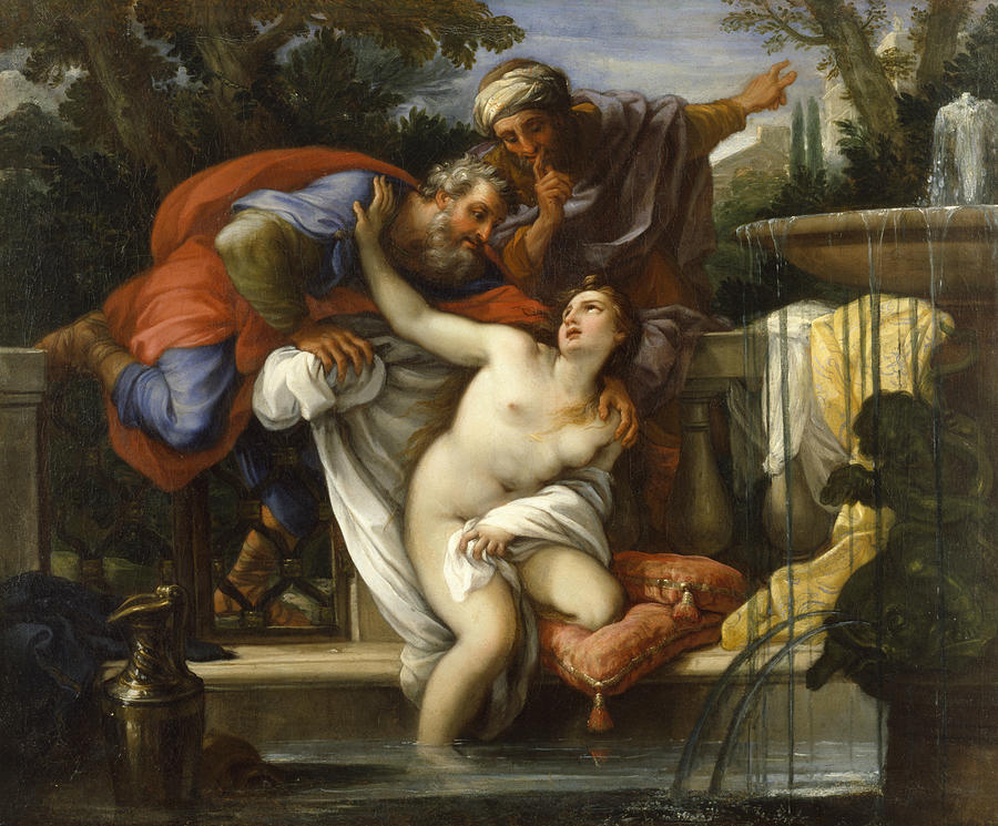 Susannah and the Elders Painting by Giuseppe Bartolomeo Chiari