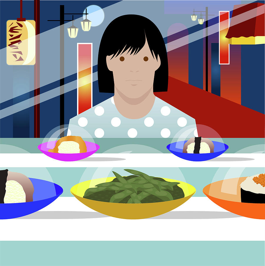 Sushi Train Digital Art by Claire Huntley