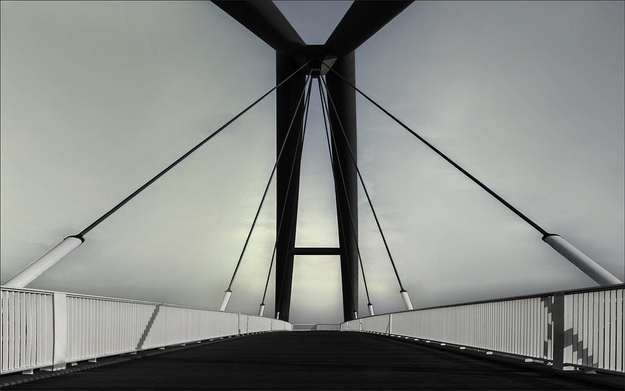 Architecture Photograph - Suspension Bridge by Gilbert Claes