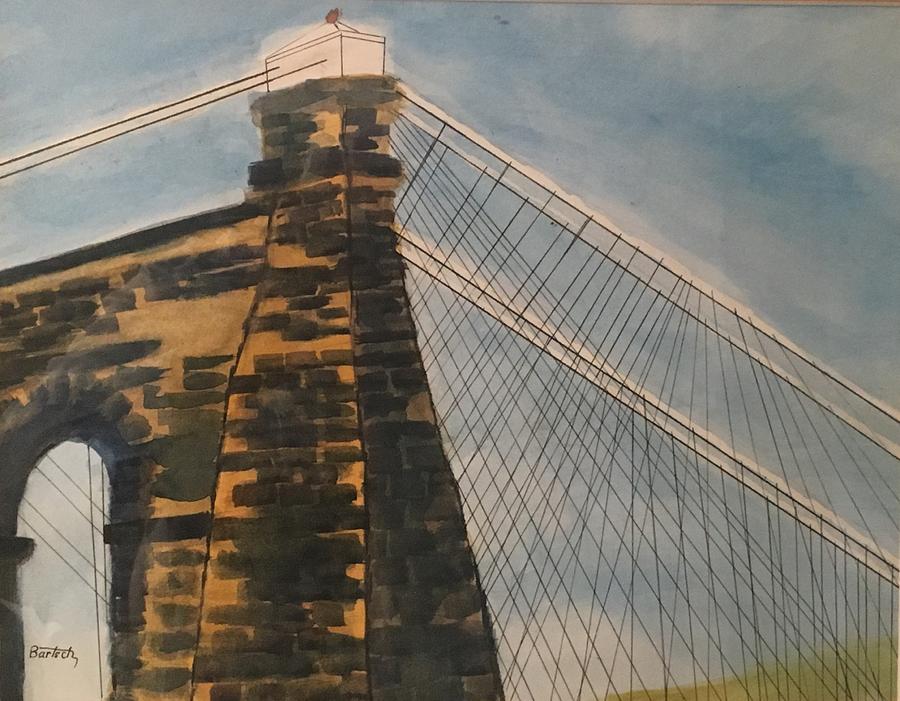 Suspension Bridge Turns 170 Painting by David Bartsch