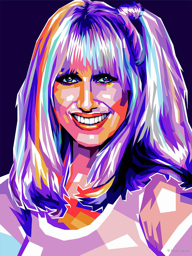 Hollywood Digital Art - Suzanne Somers pop art by Movie World Posters