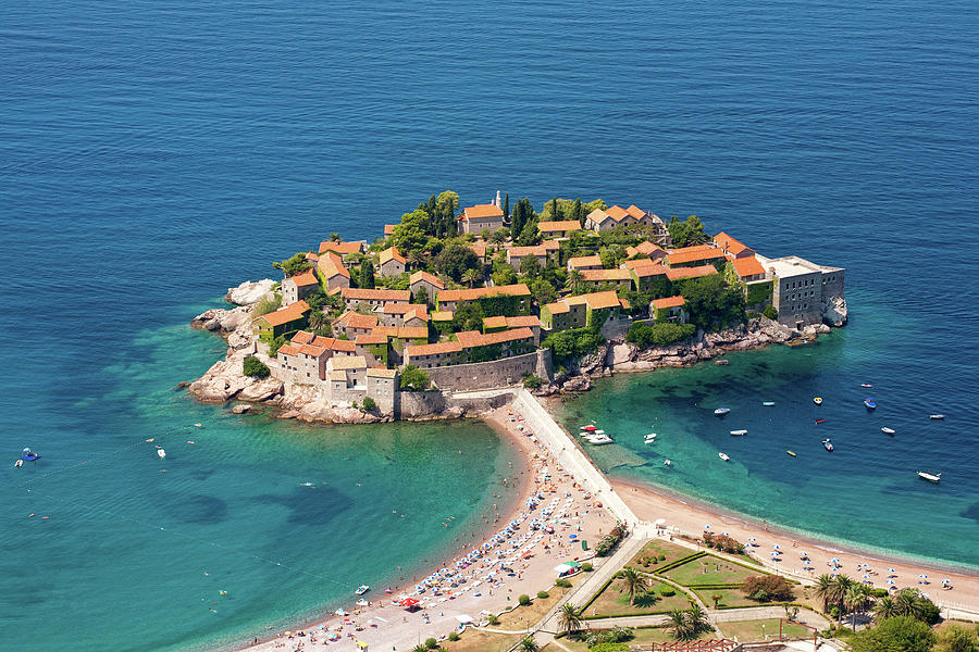 Sveti Stefan, Aerial View Photograph by Vpopovic