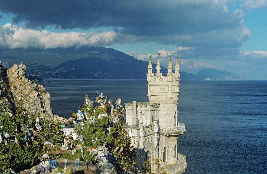 Castle Digital Art - Swallows Nest Castle Crimea by David Forman