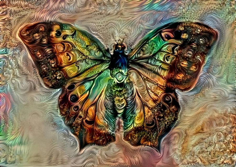 Swallowtail Butterfly Abstract Digital Painting Photograph by Sandi OReilly