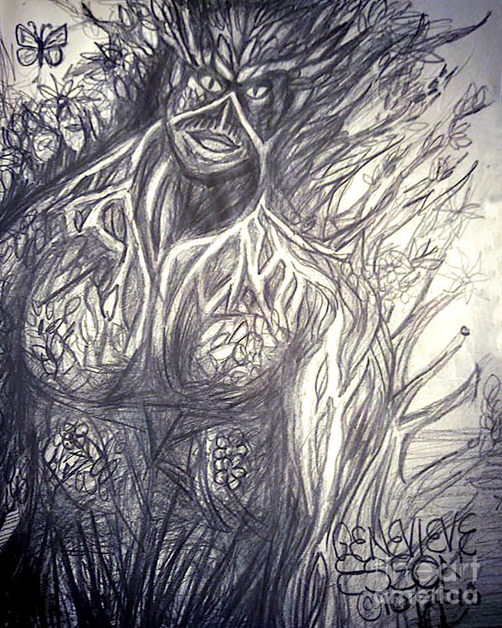 Swamp Thing Drawing by Genevieve Esson