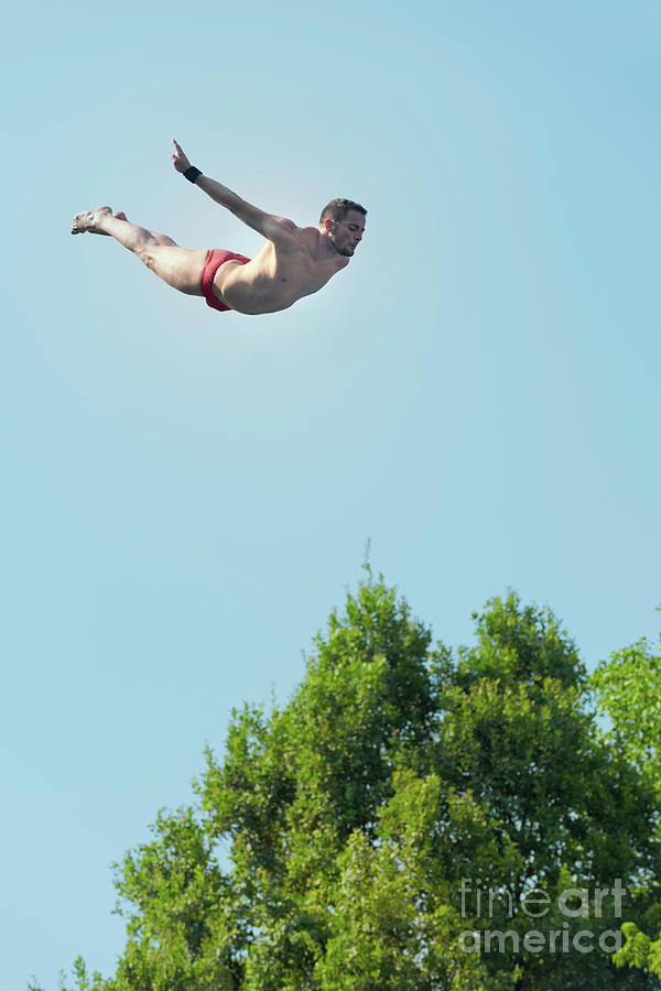 Swan Dive From High Platform Photograph by Microgen Images/science Photo Library
