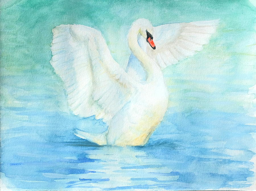 Swan Painting by Nadia B - Fine Art America