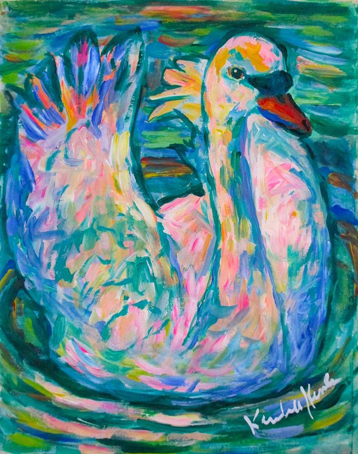 Swan Ripples Painting