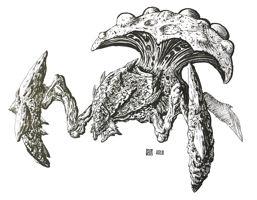 Fantasy Drawing - Swarmhost by Sami Matilainen Fantasy Drawing - Swarmhost by Sami Matilainen
