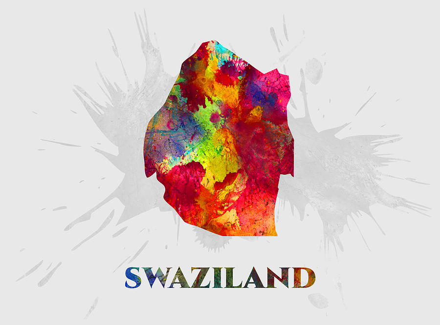 Swaziland Map Artist Singh Mixed Media By Artguru Official Maps Pixels 4688