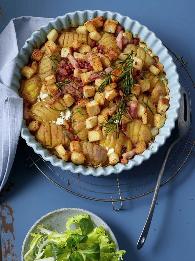 Swedish Potatoes  Potatoes With Bacon And Croutons Photograph by Nikolai Buroh