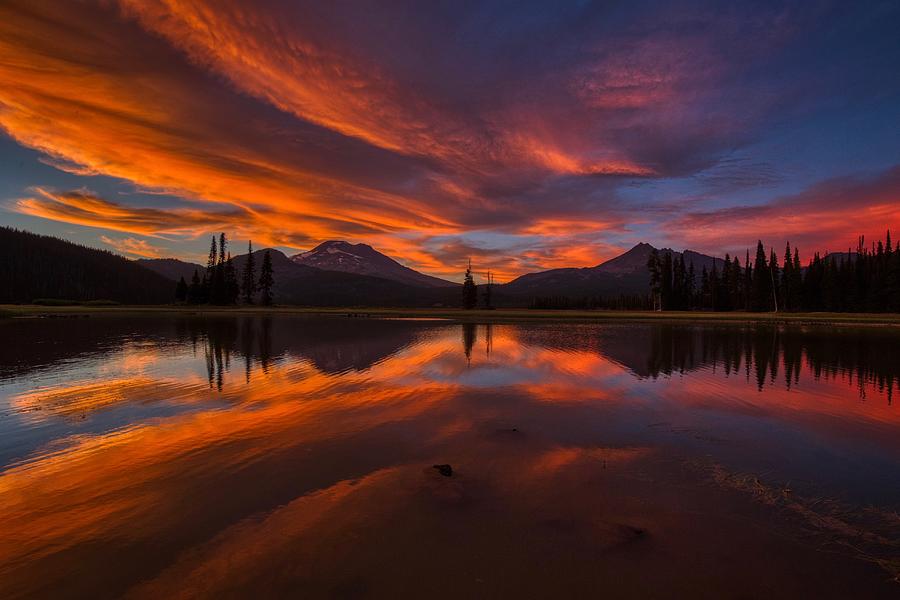 Sweeping sunset at Sparks Lake 2 Photograph by Lynn Hopwood