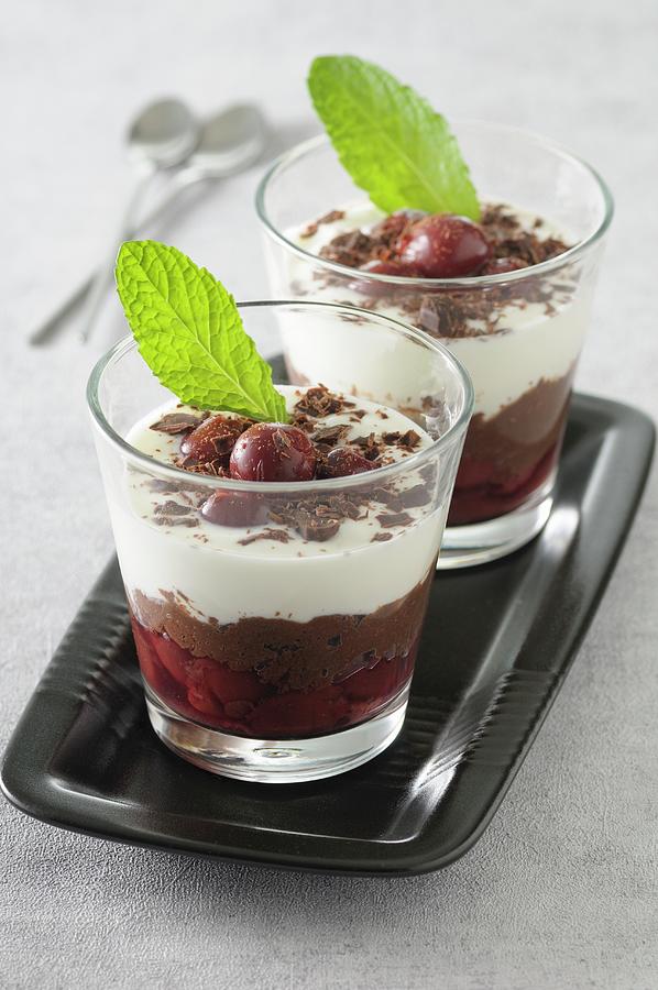 Sweet Black Forest-style Verrine Photograph by Jean-christophe Riou