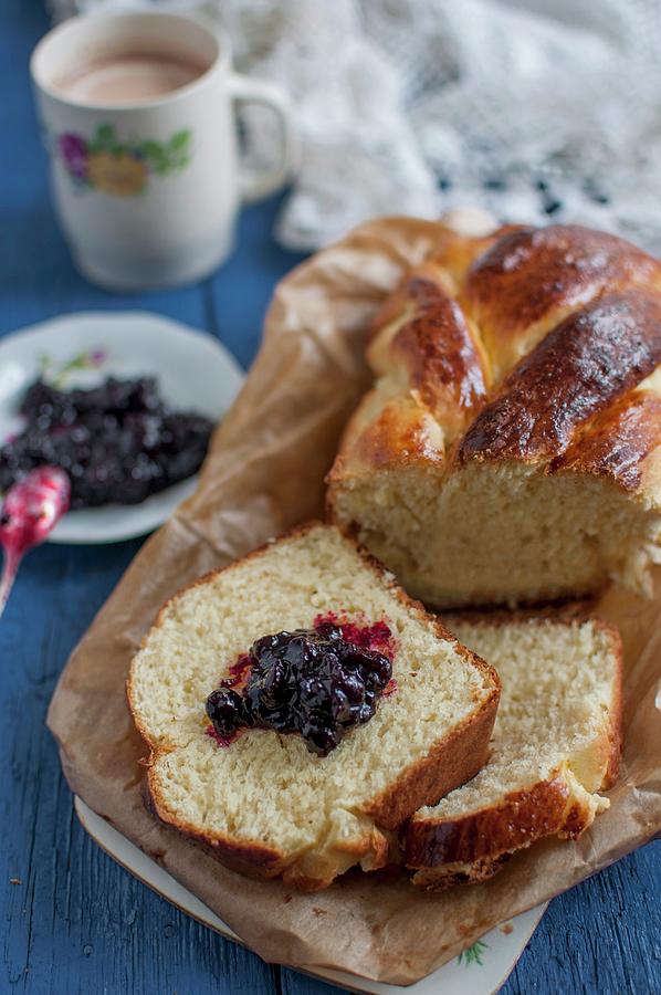 Sweet Bread Plait With Jam Photograph by Kachel Katarzyna