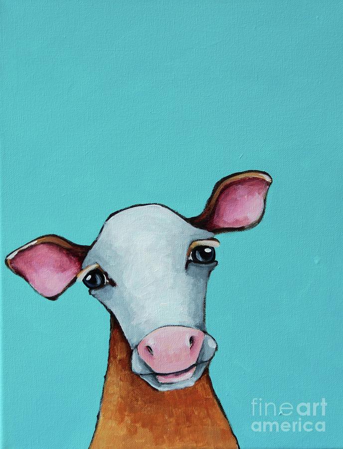 Sweet Calf Painting by Lucia Stewart