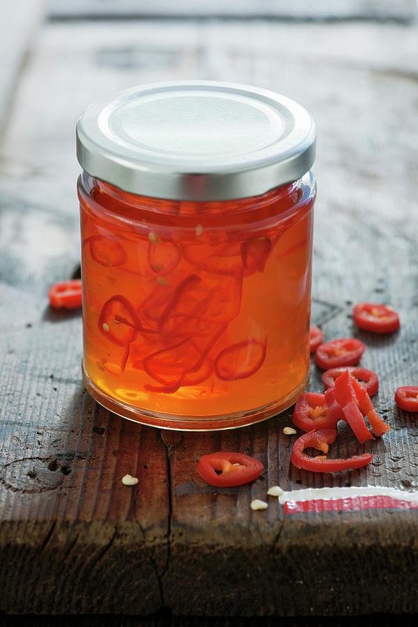 Sweet Chilli Jam In A Screw-top Jar Photograph by Victoria Firmston ...