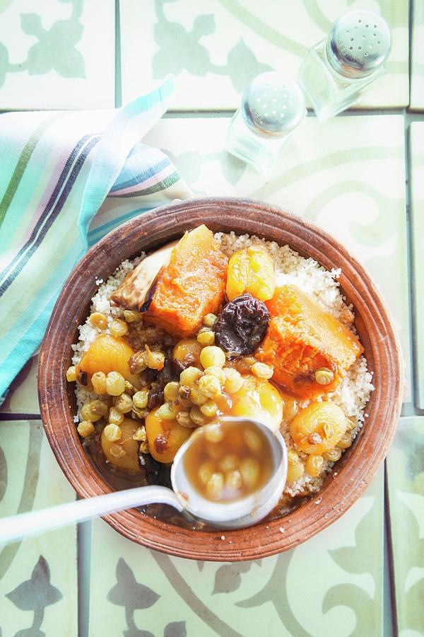 Sweet Couscous With Dried Fruit And Pumpkin Photograph by Lerner, Danny