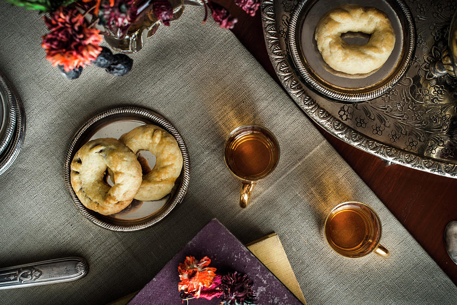 Sweet Date Cookies With Tea tunisia Photograph by Myriam Meliani