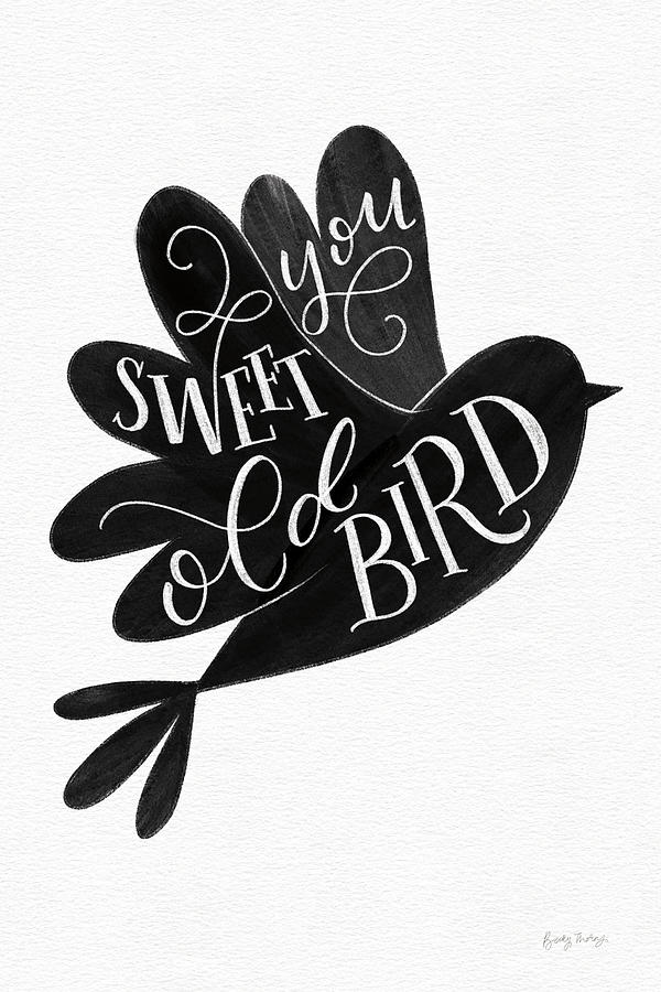 Animal Drawing - Sweet Old Bird Bw by Becky Thorns