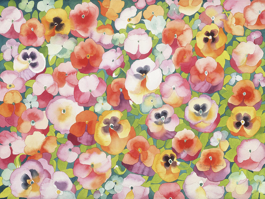 Pansies Painting - Sweet Pansies by Mary Russel