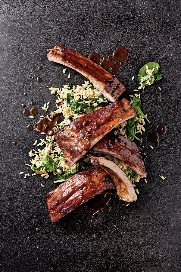 Sweet Pork Ribs With Egg-fried Rice Photograph by Tre Torri