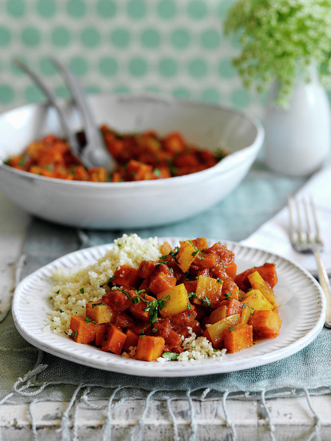 Sweet Potato And Carrot Tagine With Couscous Photograph by Gareth Morgans