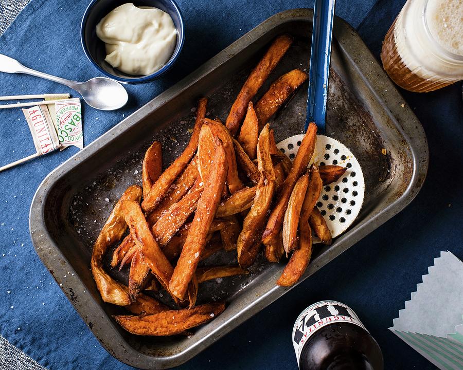 Sweet Potato Chips With Mayonnaise And Beer brazil Photograph by Jonathan Syer