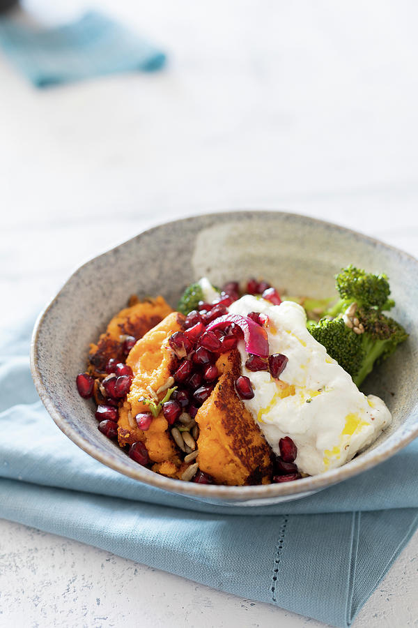 Sweet Potato Fritters With Labneh Photograph by Lilia Jankowska