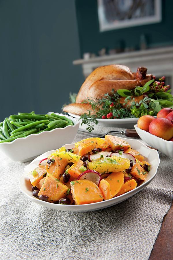 Sweet Potato Salad To Be Served With Roast Turkey Photograph by Jim ...