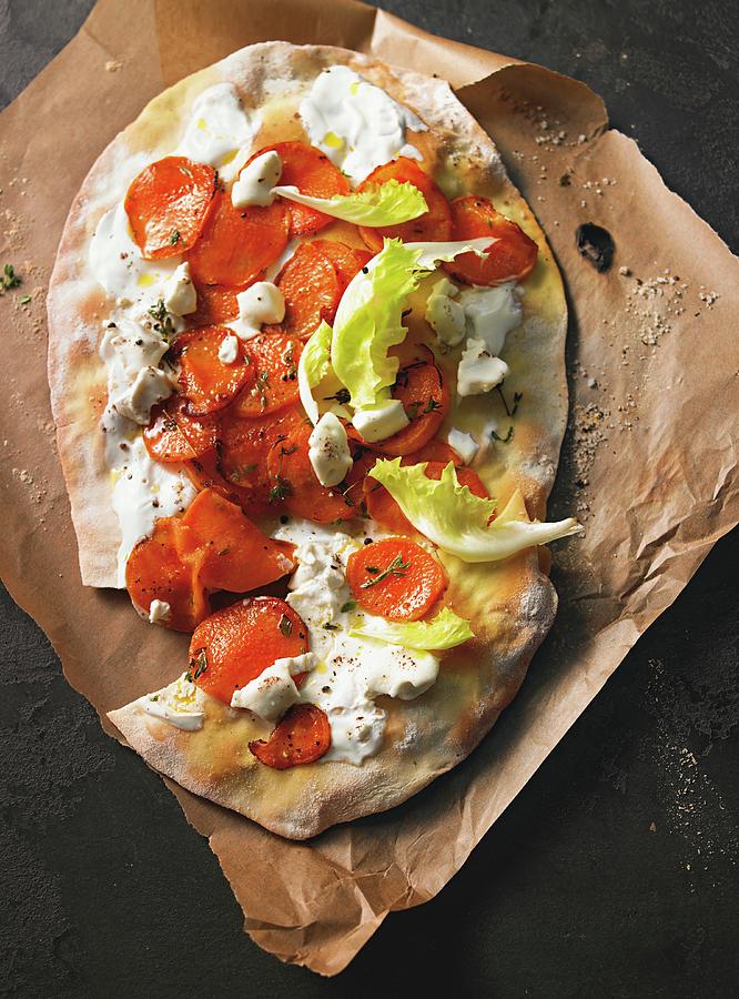 Sweet Potato Tarte Flambe With Goats Cheese Photograph by Jalag / Jan-peter Westermann