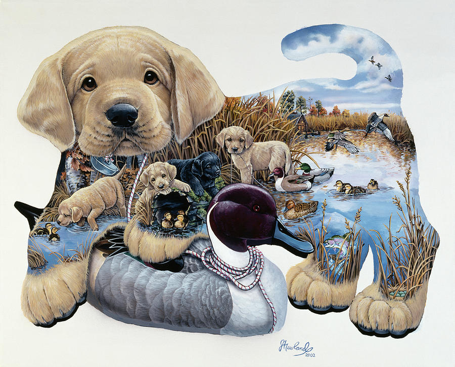 Sweet Puppy Tales Painting by Jenny Newland - Fine Art America